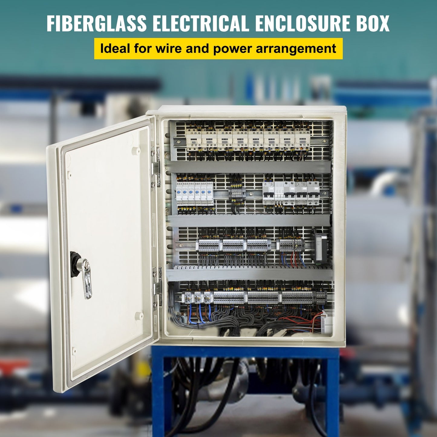 Fiberglass Electrical Enclosure Box Waterproof Dustproof NEMA 4X IP66 Outdoor Indoor Grey