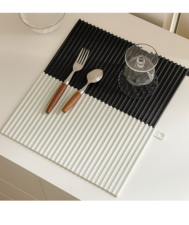 Silicone Draining Pad Heat Insulation Non-Slip Cushion for Dinnerware