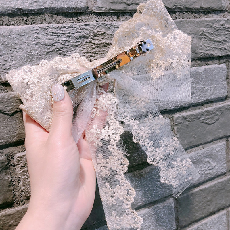 Lace Bow Hairpin Clip - Multiple Colors
