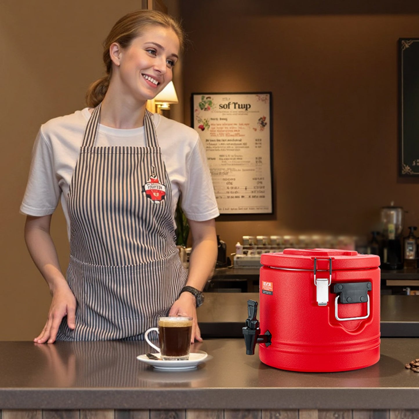 Insulated Beverage Dispenser - 2.2 Gallon Cooler Jug for Hot & Cold Drinks