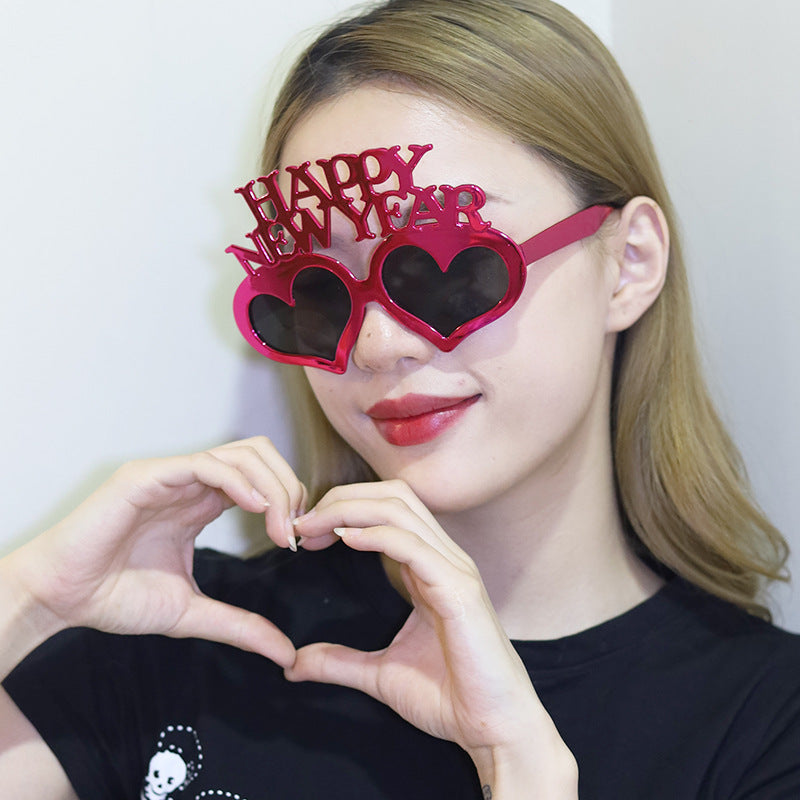 Funny New Year Party Glasses Supplies Photo Props Unisex Dress Up Accessories