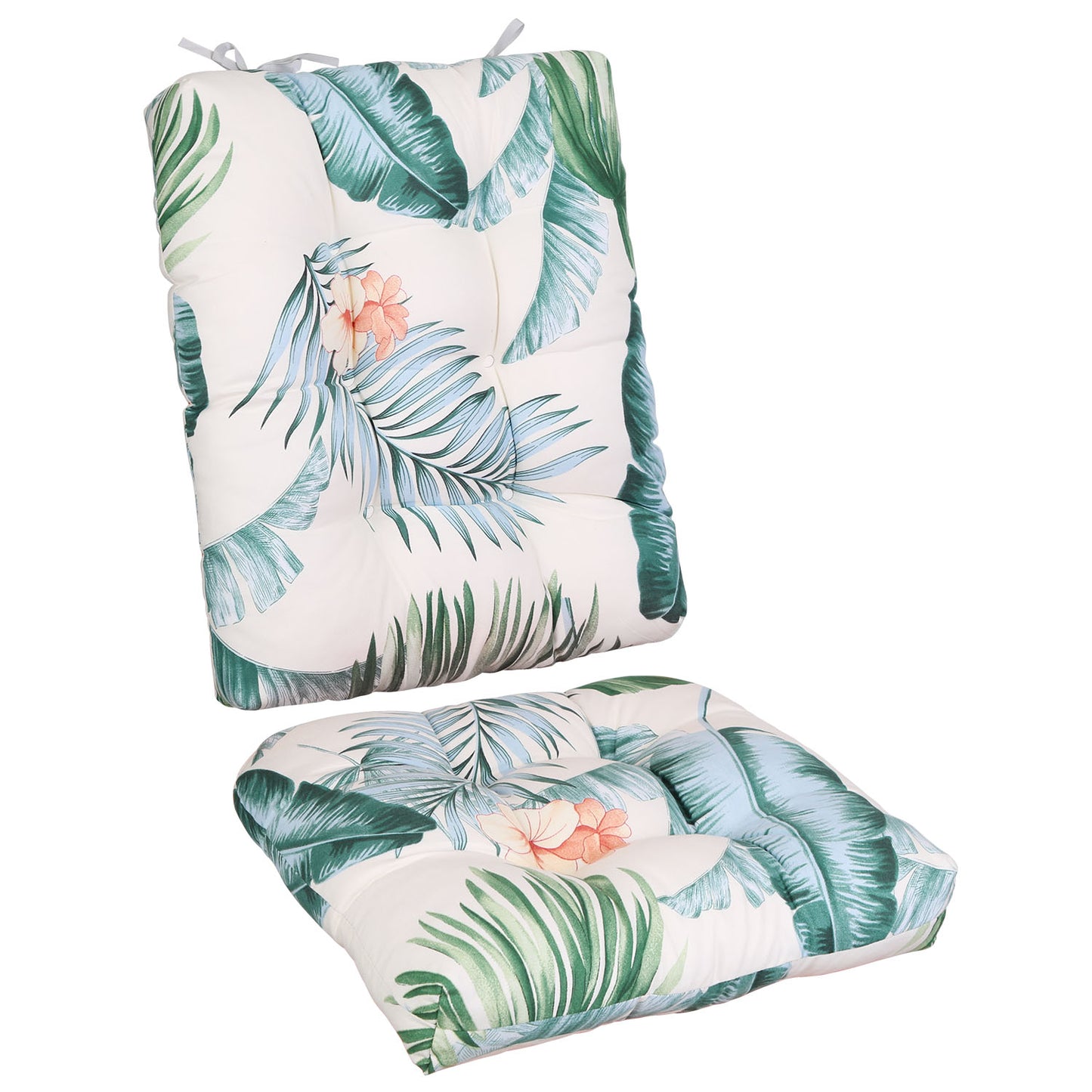 2-Piece Waterproof Rocking Chair Cushion Set with Non-Slip Ties