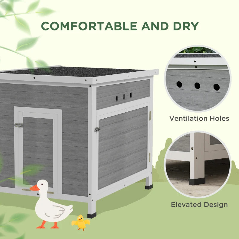 Duck Coop with Openable Roof and Removable Floor - Spacious Pet House for Ducks and Poultry