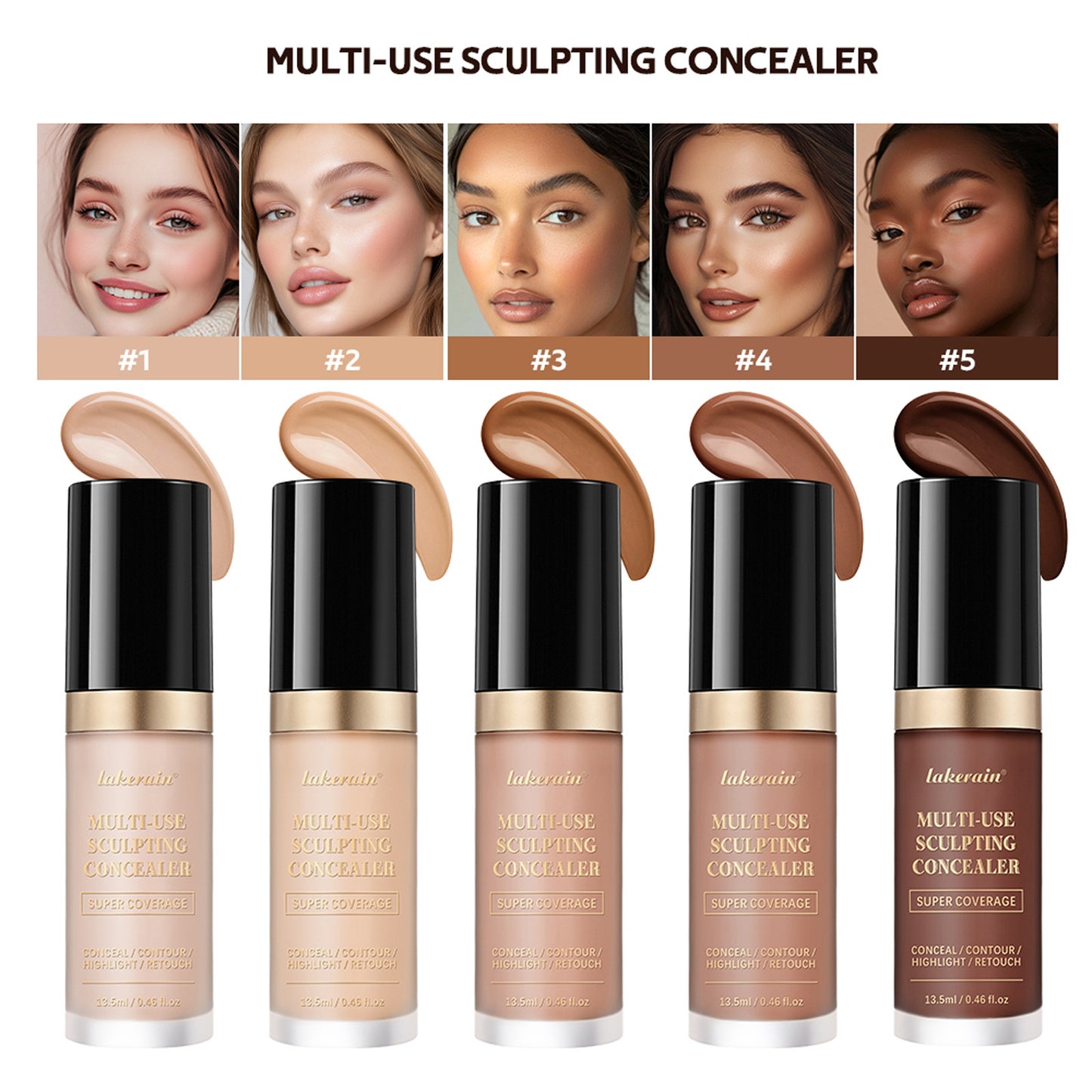 Hydrating Liquid Concealer for Dark Circles & Acne Spots - Multiple Shades