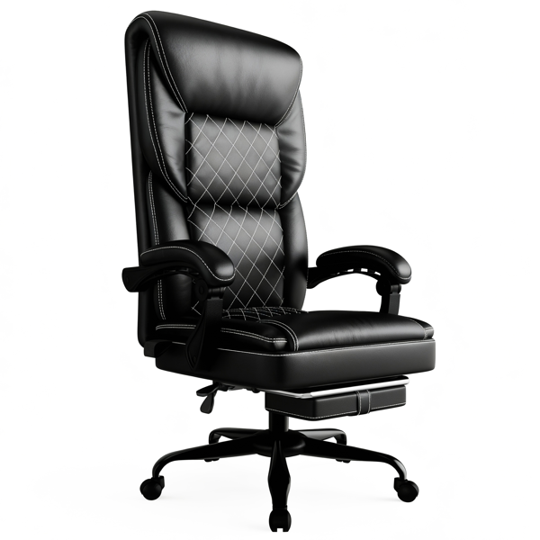 Ergonomic Gaming Chair with Inflatable Lumbar Support and Footrest