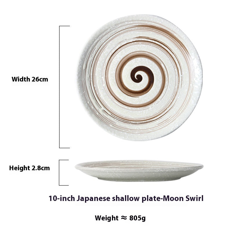 Japanese Ceramic Shallow Plate - 9 or 10 Inch Kitchen Dinnerware - Multiple Colors