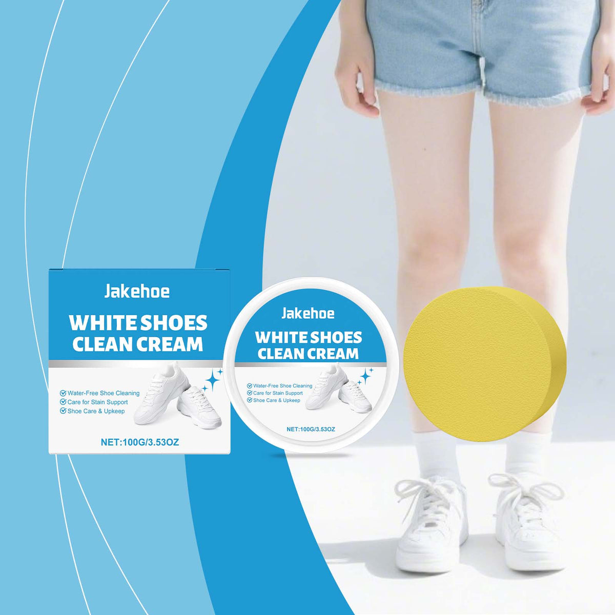 Shoe Cleaning Cream - White Shoe Care Shoe Polish 100g Bottle
