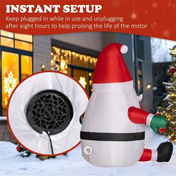 Inflatable Christmas Santa Claus with Rotating Magic Light