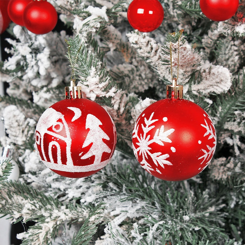 Christmas Tree Hanging Ornaments Set - Assorted Holiday Ball Decorations