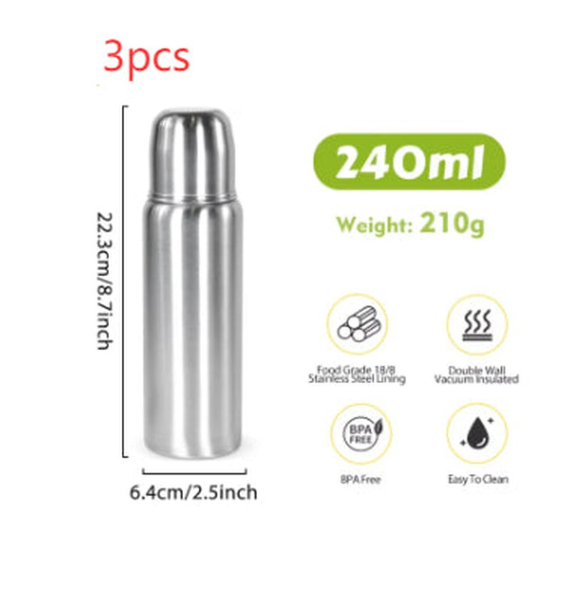 Lightweight 240ml Food-Grade Baby Bottle Stainless Steel Insulated