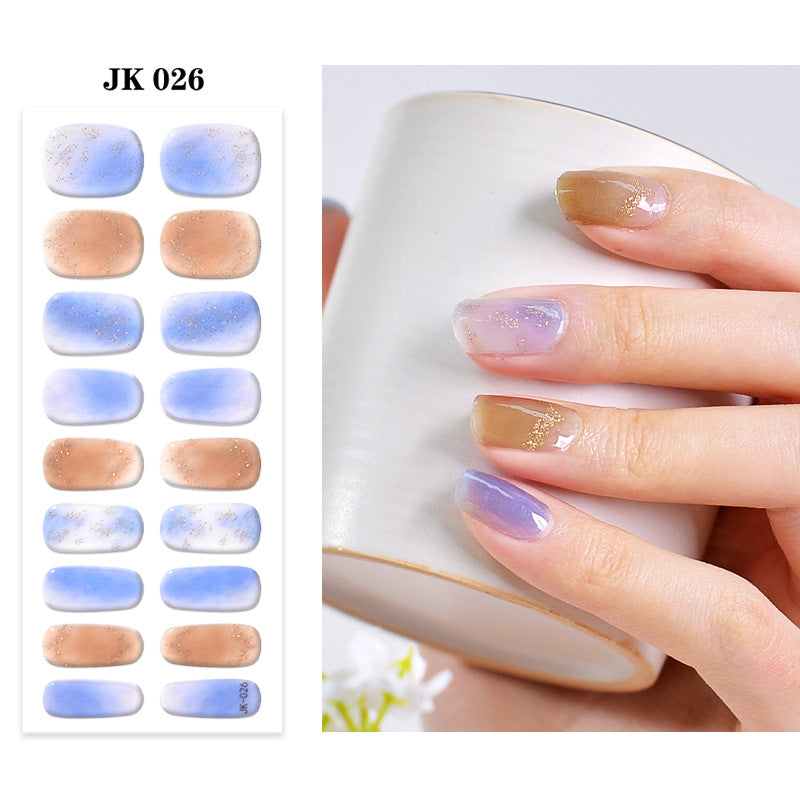 Waterproof Nail Sticker Set - Durable Semi-Baked UV Gel Art for Nails