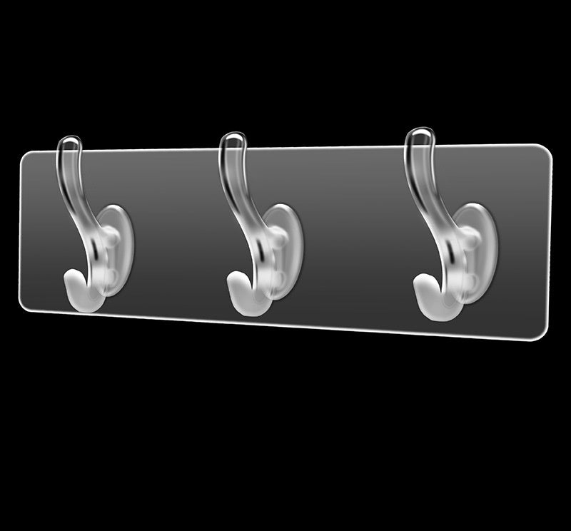 Wall-Mounted Load-Bearing Hook Rack with Multiple Rows - Modern Home Storage
