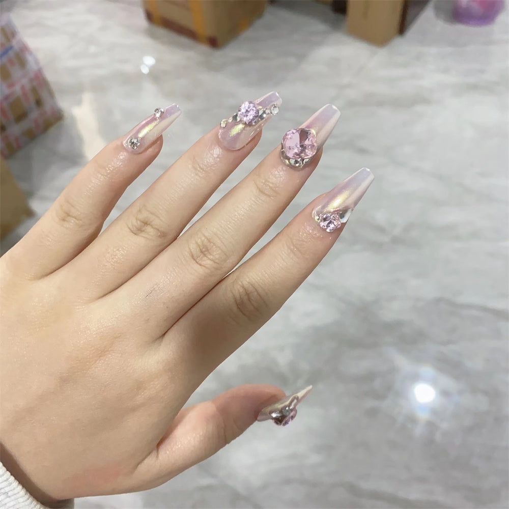 False Nail Stickers with Princess Heap Diamonds - Nail Art & Tips