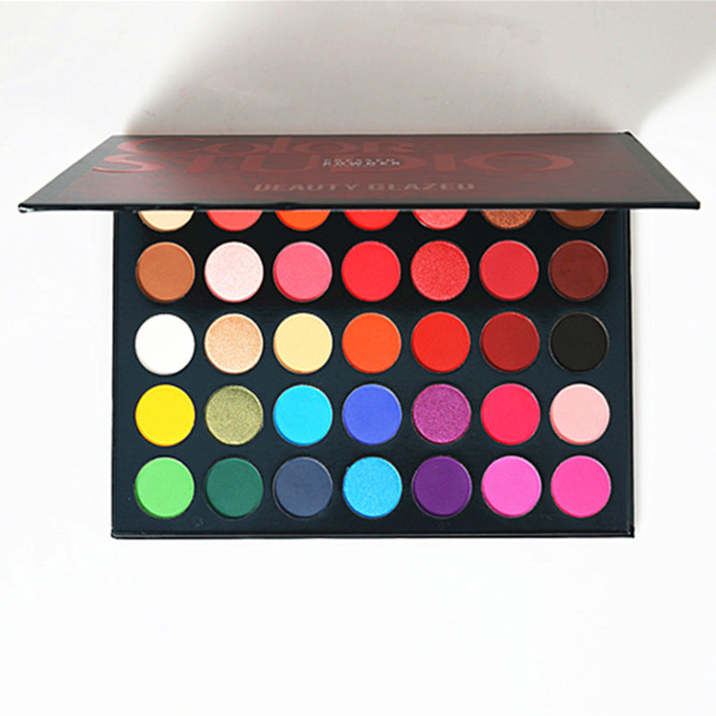 35-Color Matte Eyeshadow Palette for Creative Makeup Looks - Red