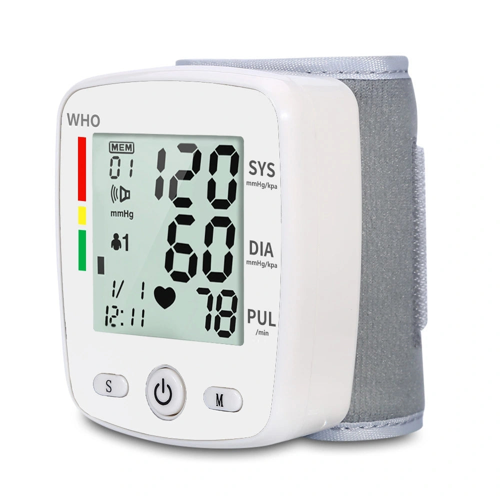 Automatic Wrist Blood Pressure Monitor - Rechargeable Voice Broadcast Cuff