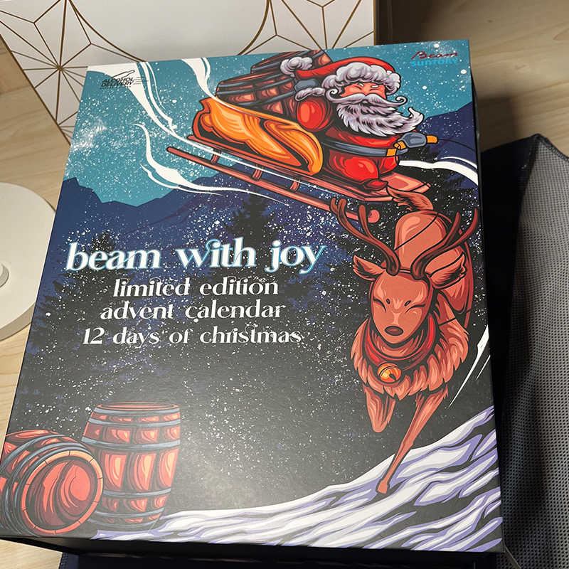 Christmas Countdown Calendar Gift Box - 12 Cell Empty Box for Holiday Decor