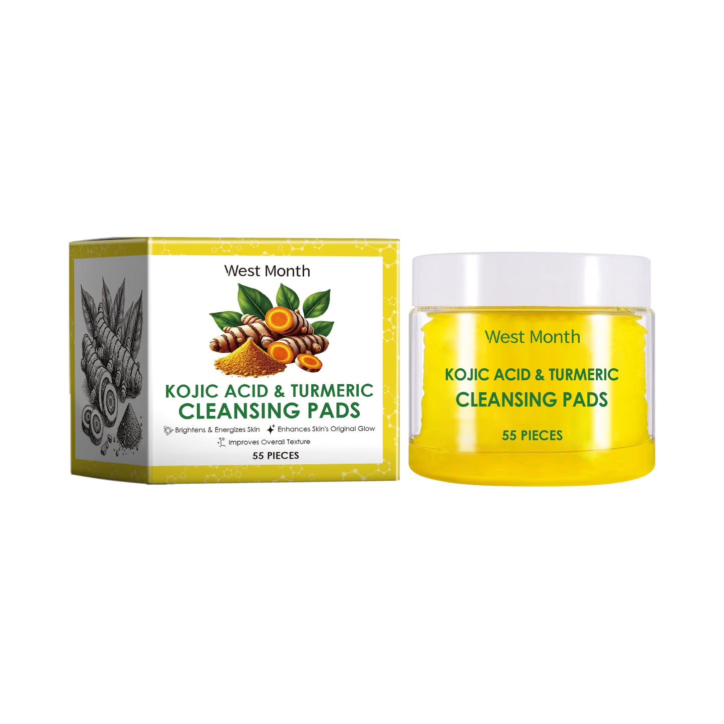 Turmeric Facial Cleansing Pads - Deep Pore Cleanser & Skin Brightener