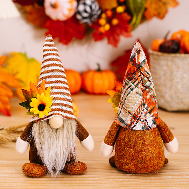 Thanksgiving Faceless Doll Floor Decoration - Harvest Festival Home Decor