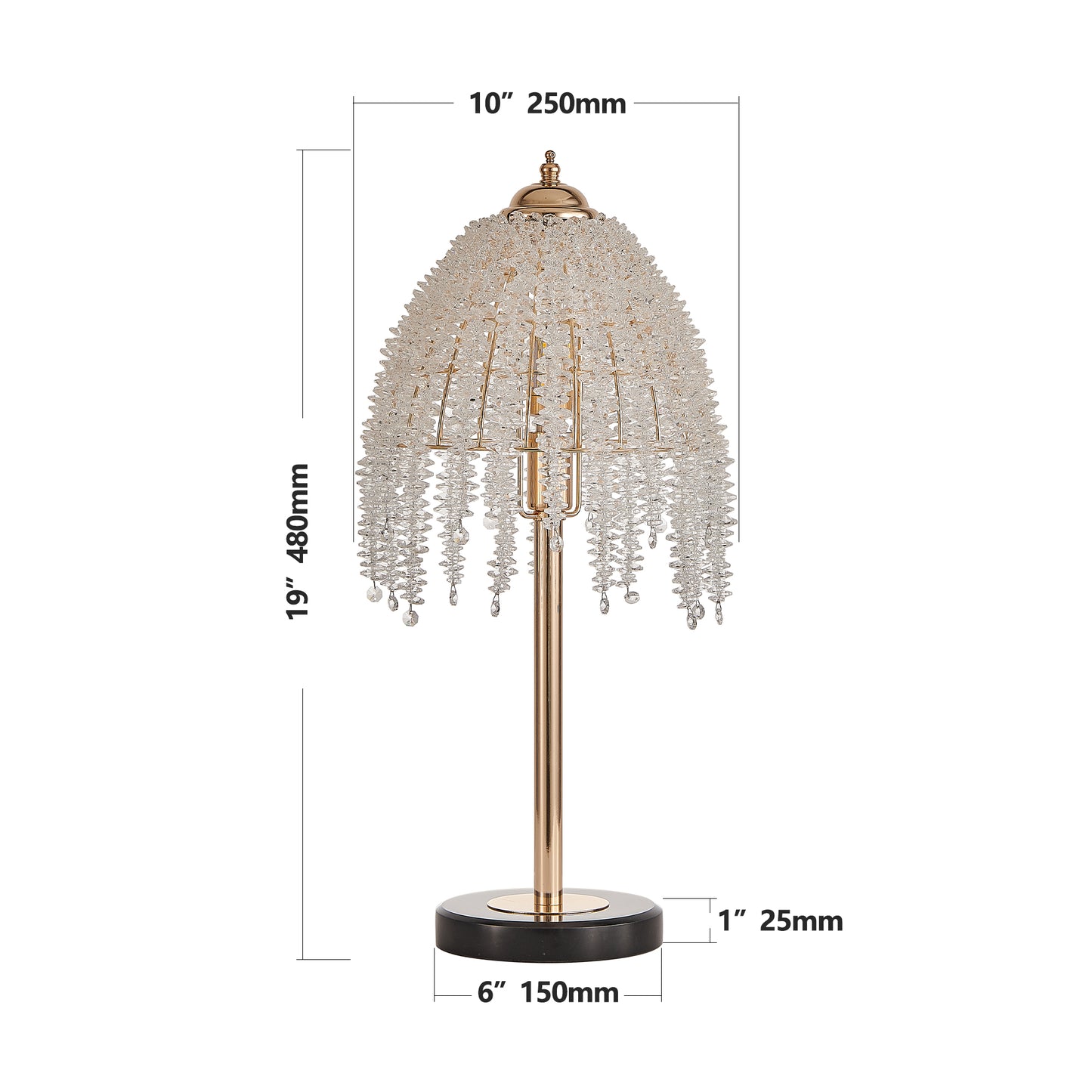 Elegant Crystal Table Lamp - Vintage Waterfall Design