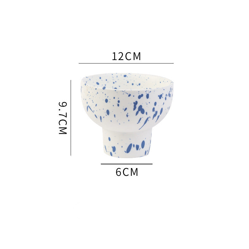 Decorative Ceramic Splash Ink Salad & Dessert Bowls - Multiple Styles