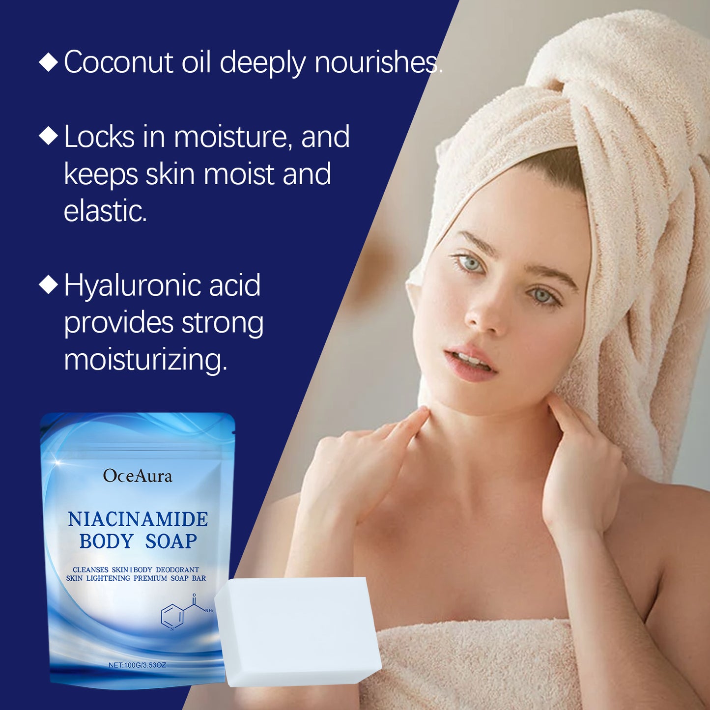 Niacinamide Brightening Body Soap with Aloe Vera Extract