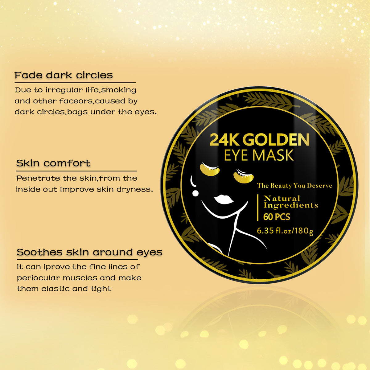 Moisturizing Eye Mask Set - Gold, Seaweed, Hyaluronic Acid & Black Pearl Variants