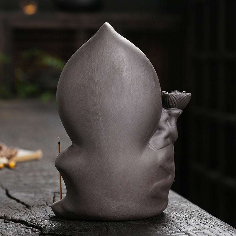 Yixing Clay Backflow Smoke Aromatherapy Furnace Religious Decoration