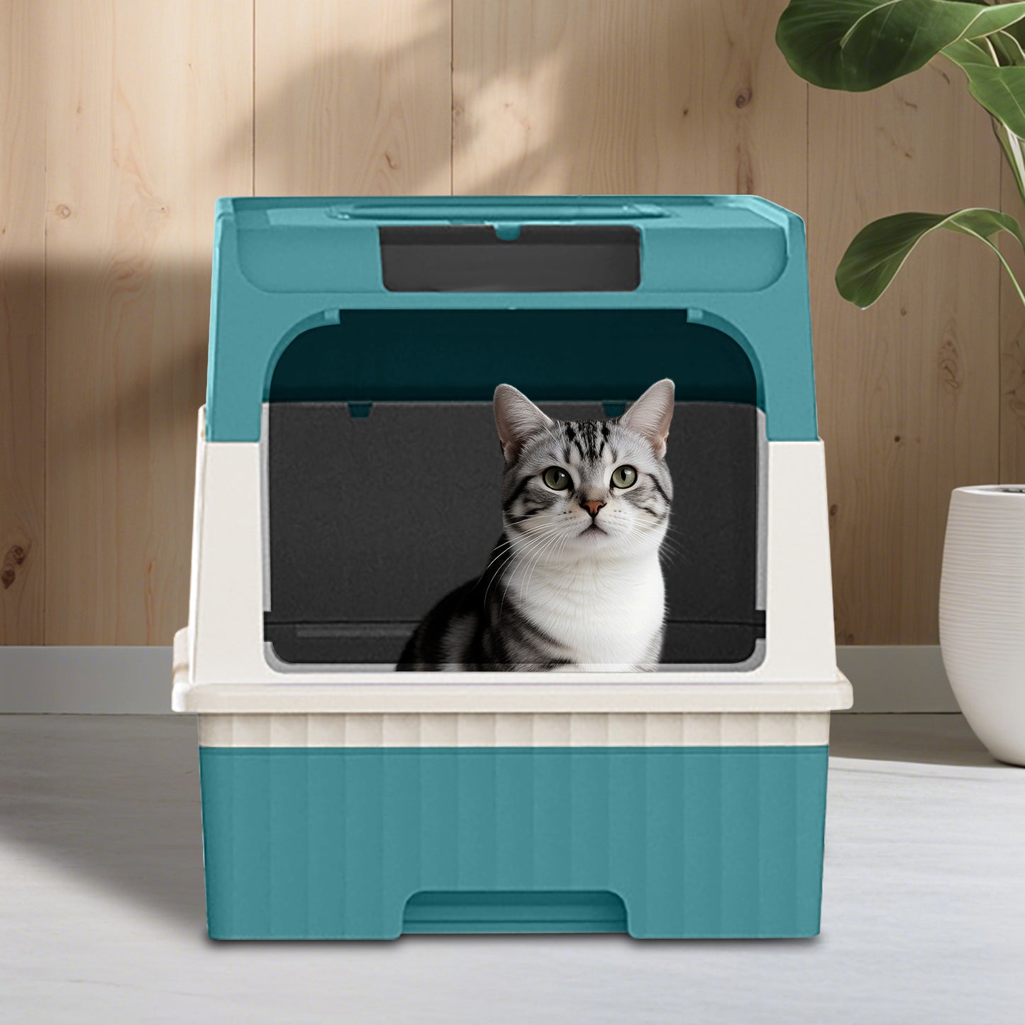Self Pickup Cat Litter Box with Magic Cube Design - Multiple Colors Available