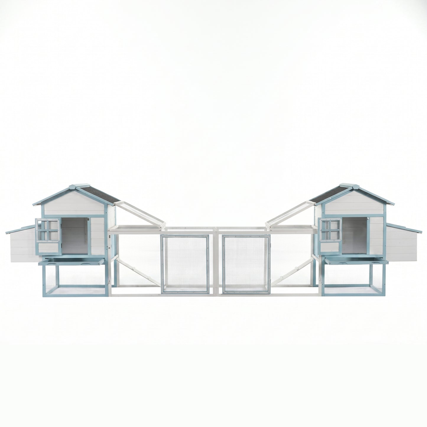 Pet Guardrails for Chicken Coop, Wooden Fence with Blue, Tan or White Finish