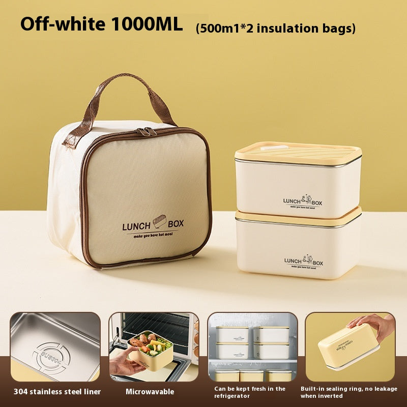 Stainless Steel Bento Lunch Box Set with Cover and Anti-Scald Feature