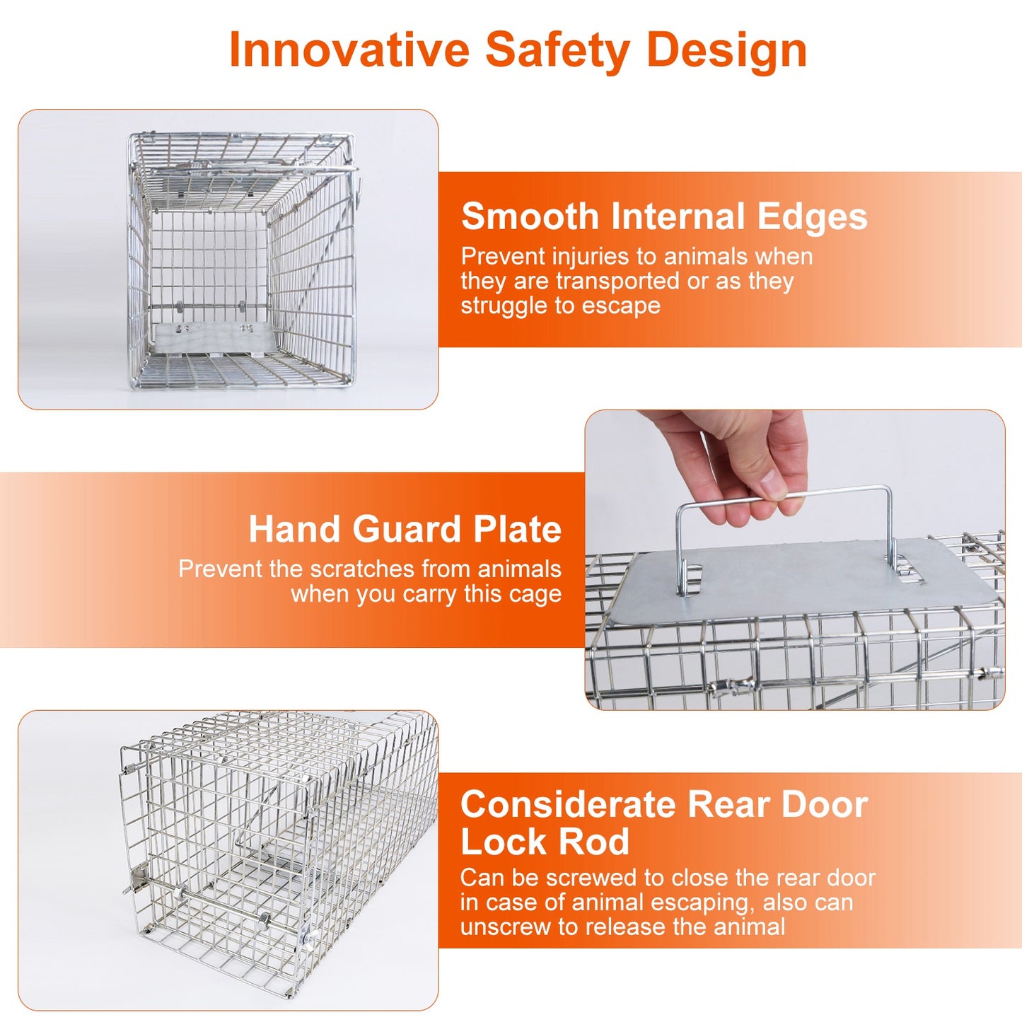 Humane Live Animal Trap Cage - Collapsible Wire for Small Animals