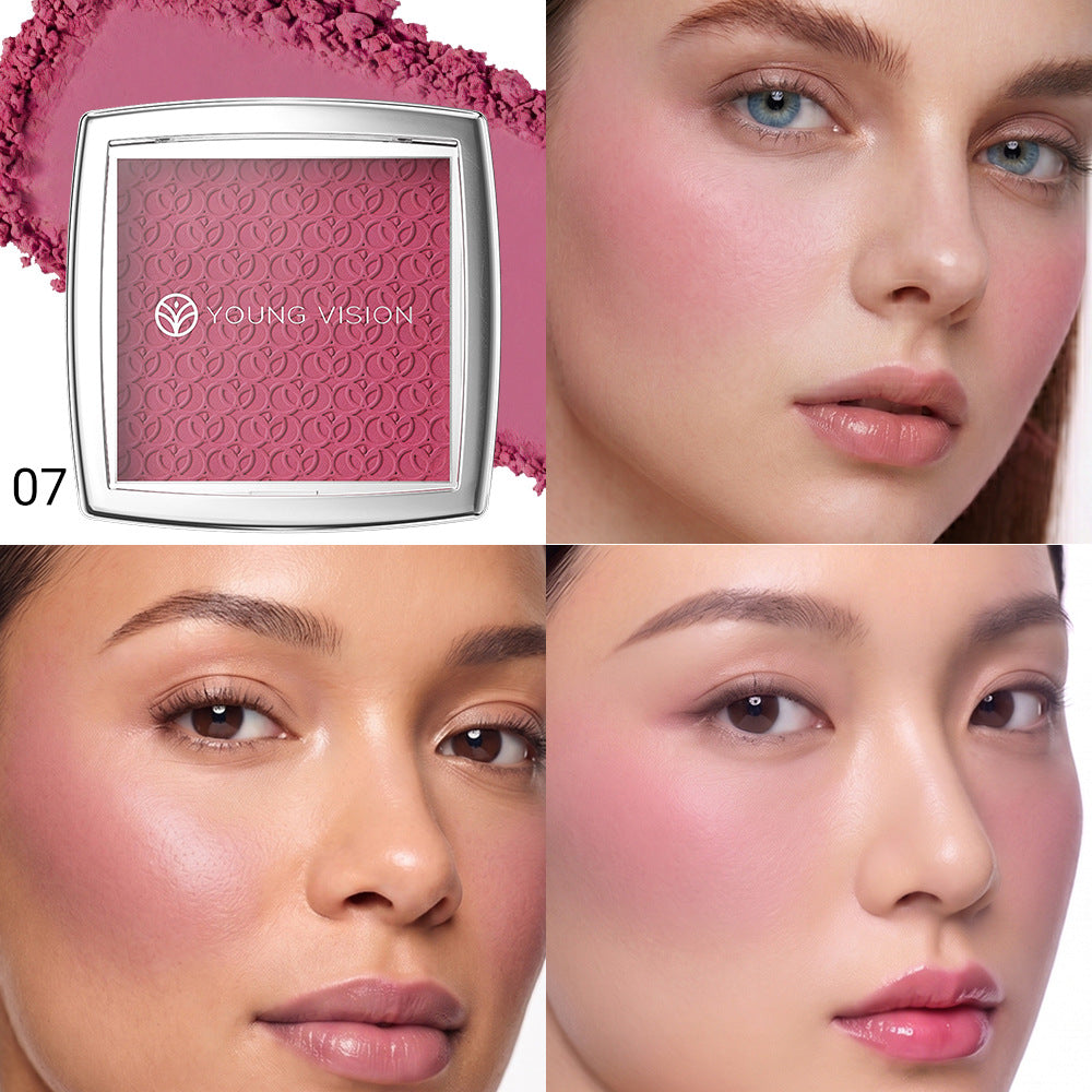 7-Color Embossed Blush Palette - Natural Matte Face Makeup Set