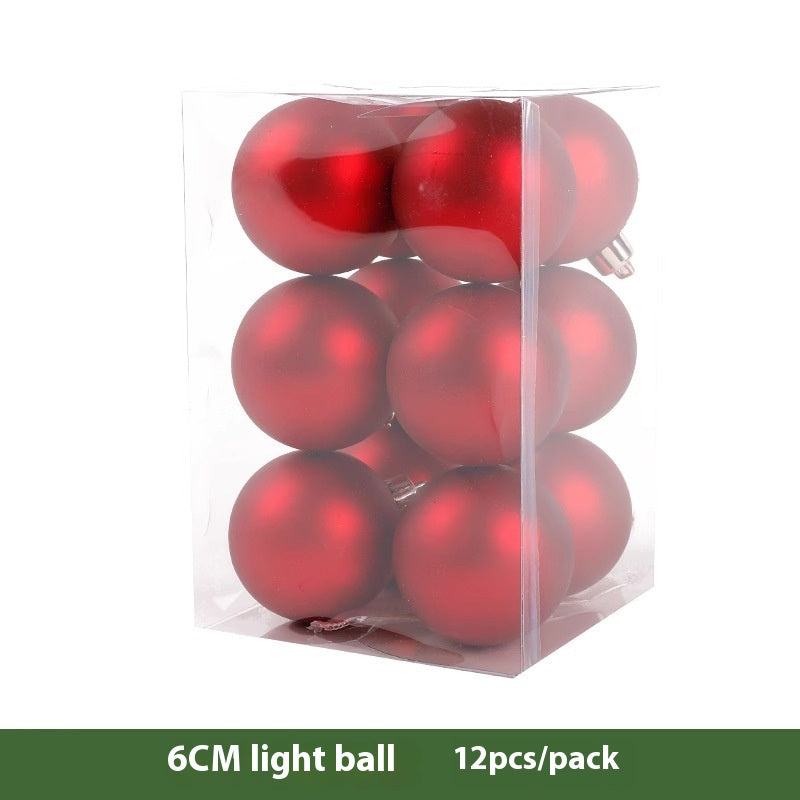 Christmas Decoration Red Ball Set - Electroplated Plastic Ornaments for Tree Atmosphere