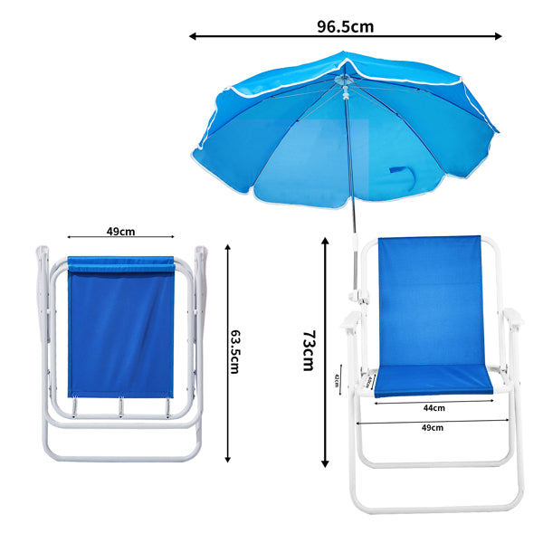 Folding Beach Chair with Umbrella - Lightweight, 265lbs Capacity