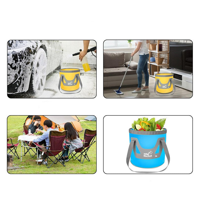 Collapsible Waterproof Travel Bucket - Multi-Color 12L-20L Storage