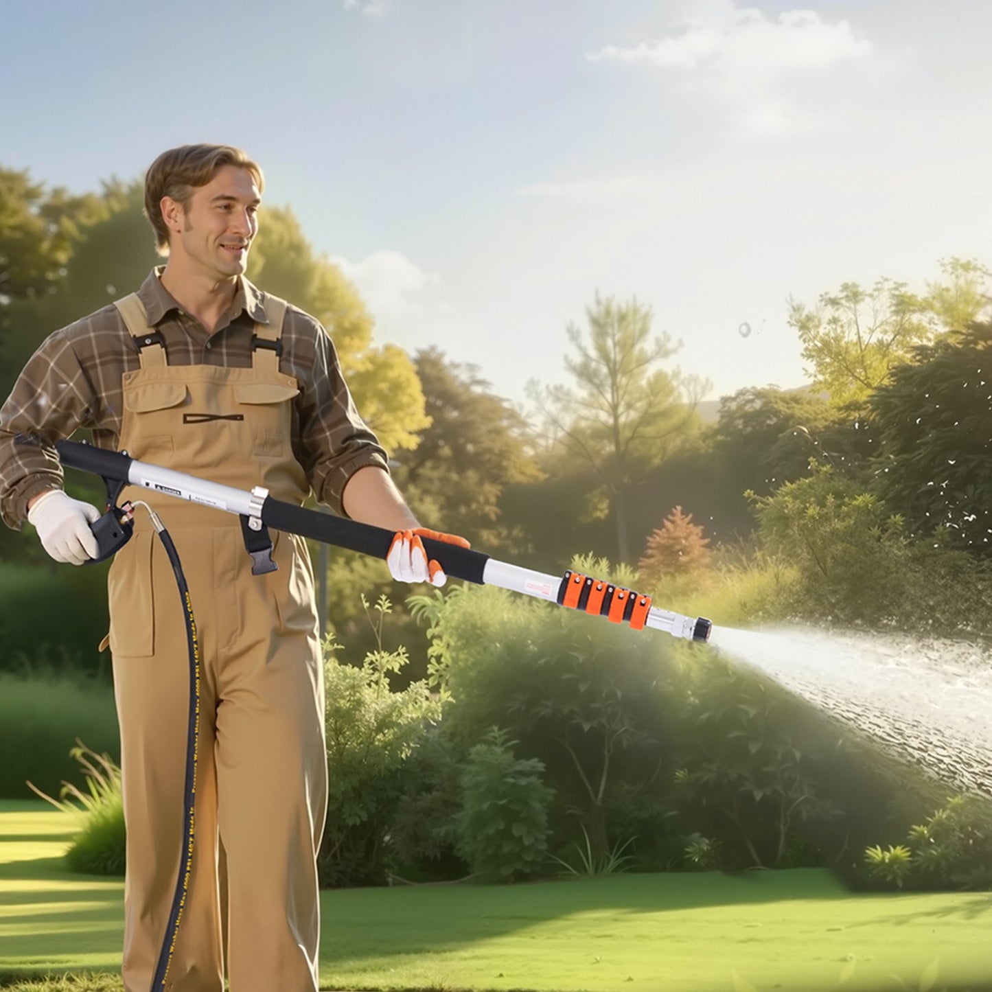 Telescoping Pressure Washer Wand 21 Ft 4000 PSI with 7 Nozzles & Nozzle Set