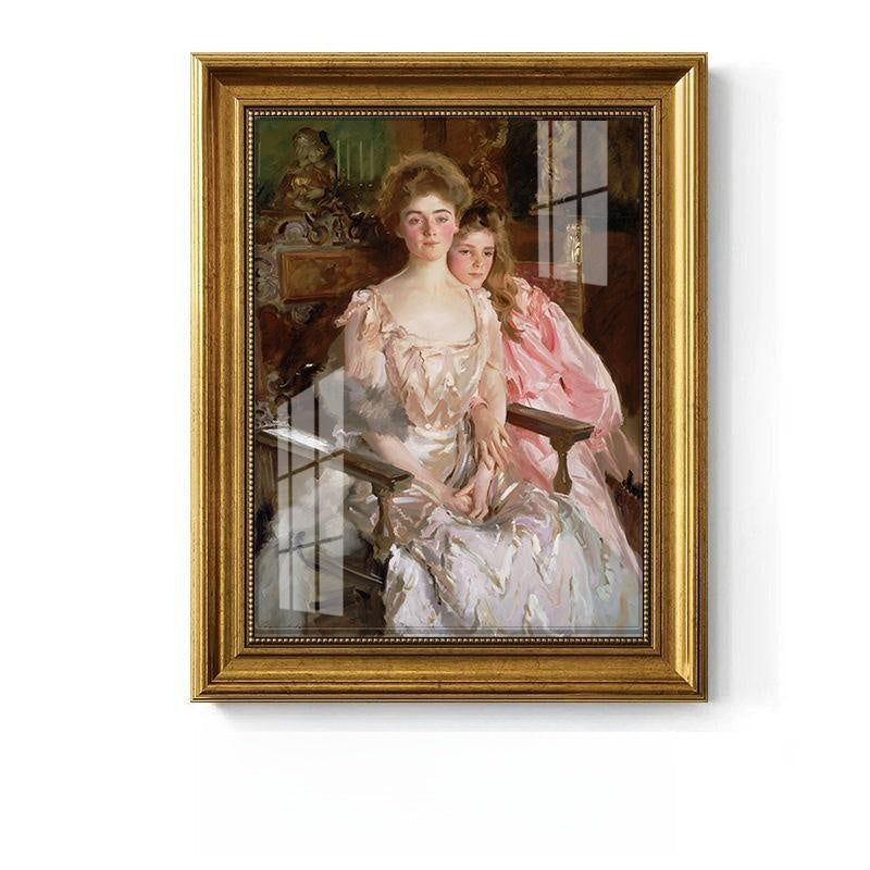 European American Style Decorative Oil Painting with Gold Frame - Landscape or Character