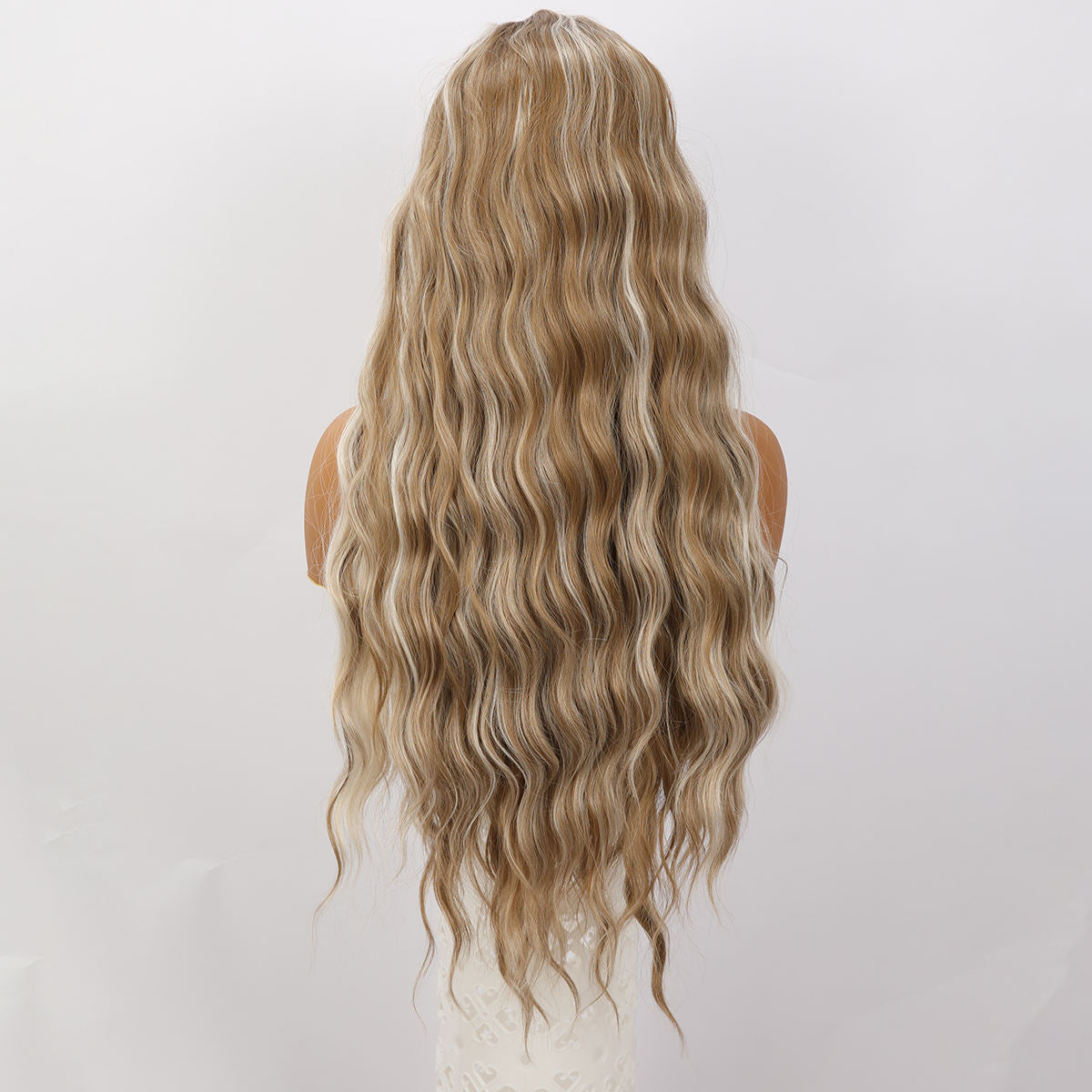 28-Inch Brown Blonde Mixed Synthetic Lace Front Wig - 150% Density