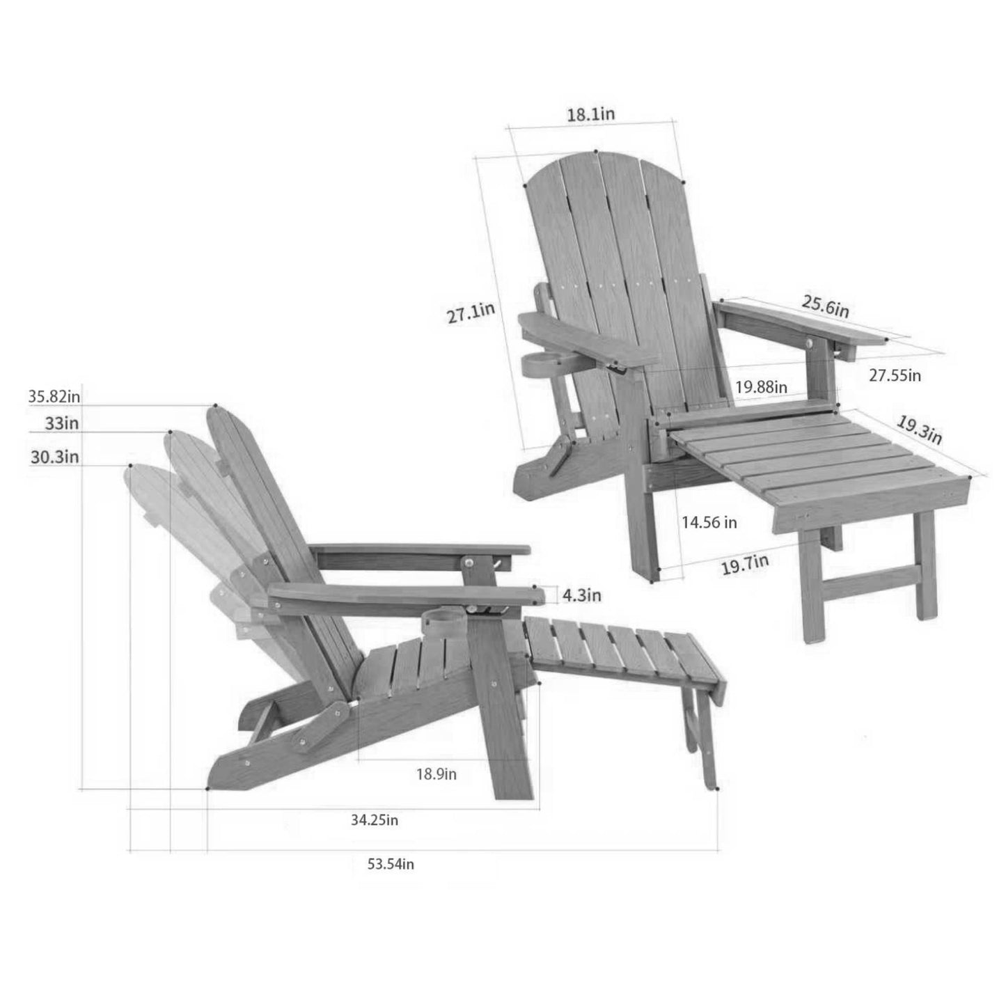 Outdoor Adjustable Lounge Chair With Cup HolderFor Patio Relaxation &
