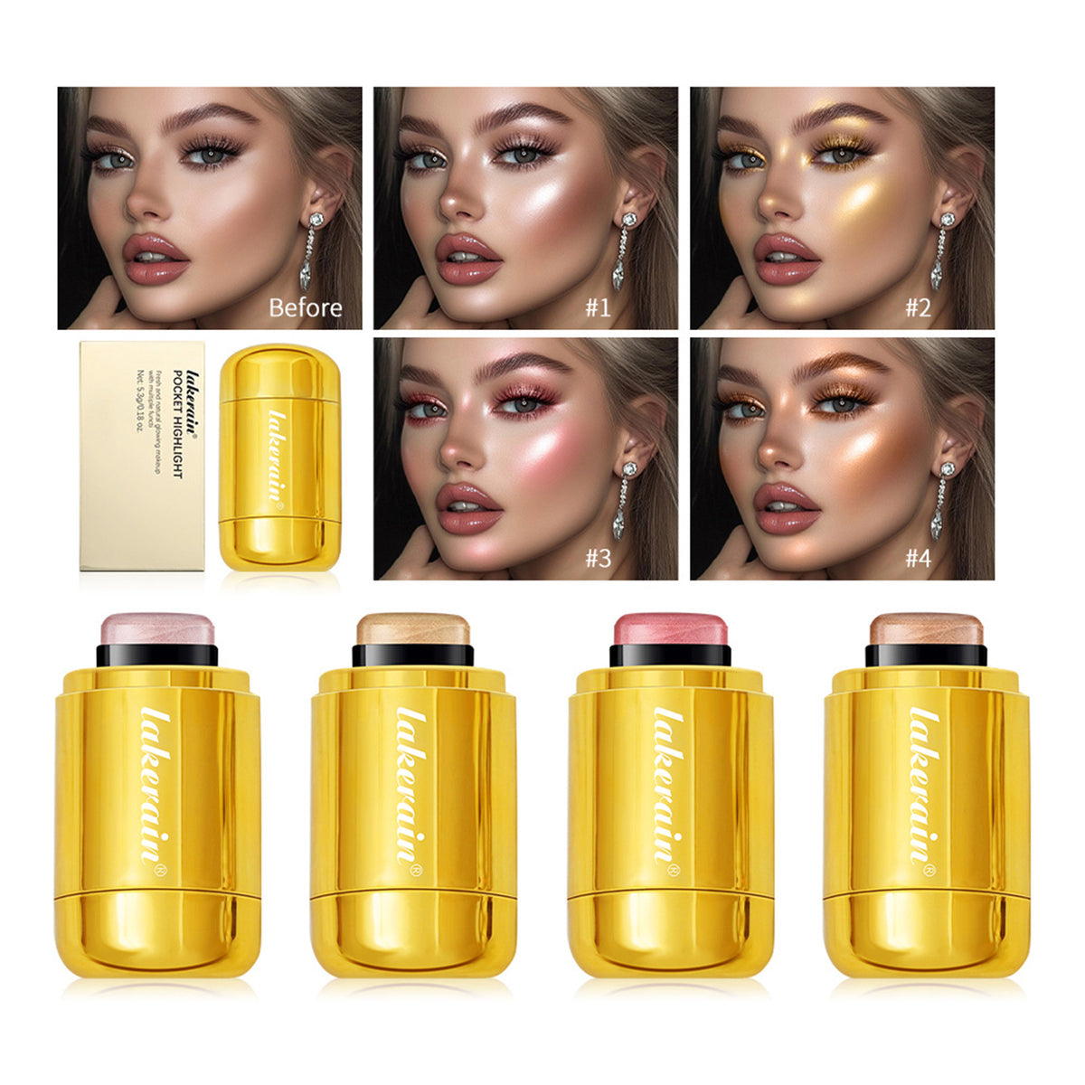 Glittering Blush Highlighter Repair Beauty Bar for Face & Skin
