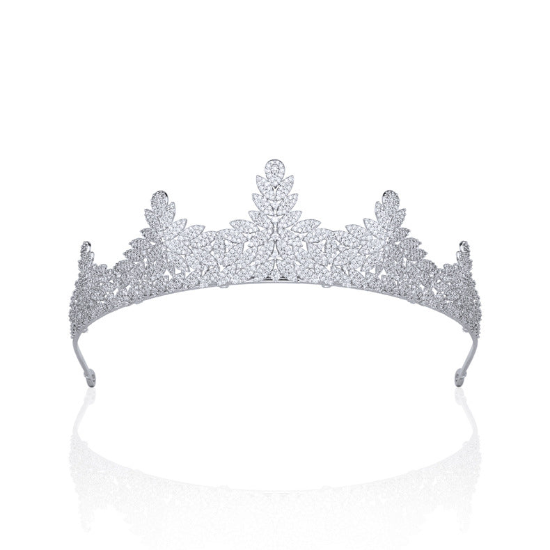 Geometric Crown Headdress - White Gold Plated