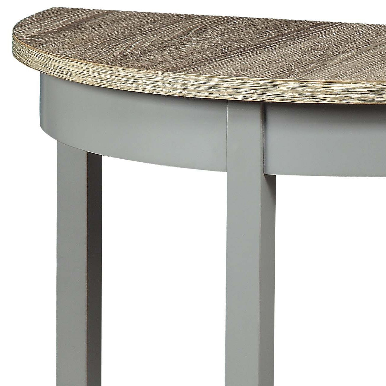 Justino Gray Oak Console Table - Elegant Half-Moon Design