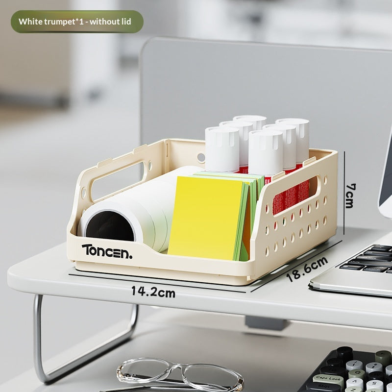 Foldable Plastic Storage Basket - Multi-Color Home Organization Bins