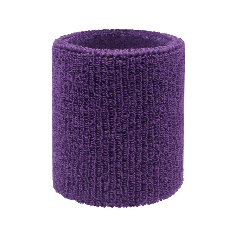 Sweat-Wicking Cotton Wristband for Basketball, Badminton, Running - Violet 8x8cm