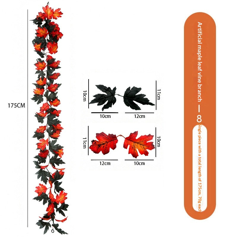 Artificial Maple Leaf Vine Wall Hanging Decoration for Halloween & Fall