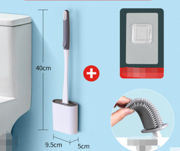 Silicone Toilet Brush Wall-Mounted No Dead Corners Cleaning Tool - Multiple Styles