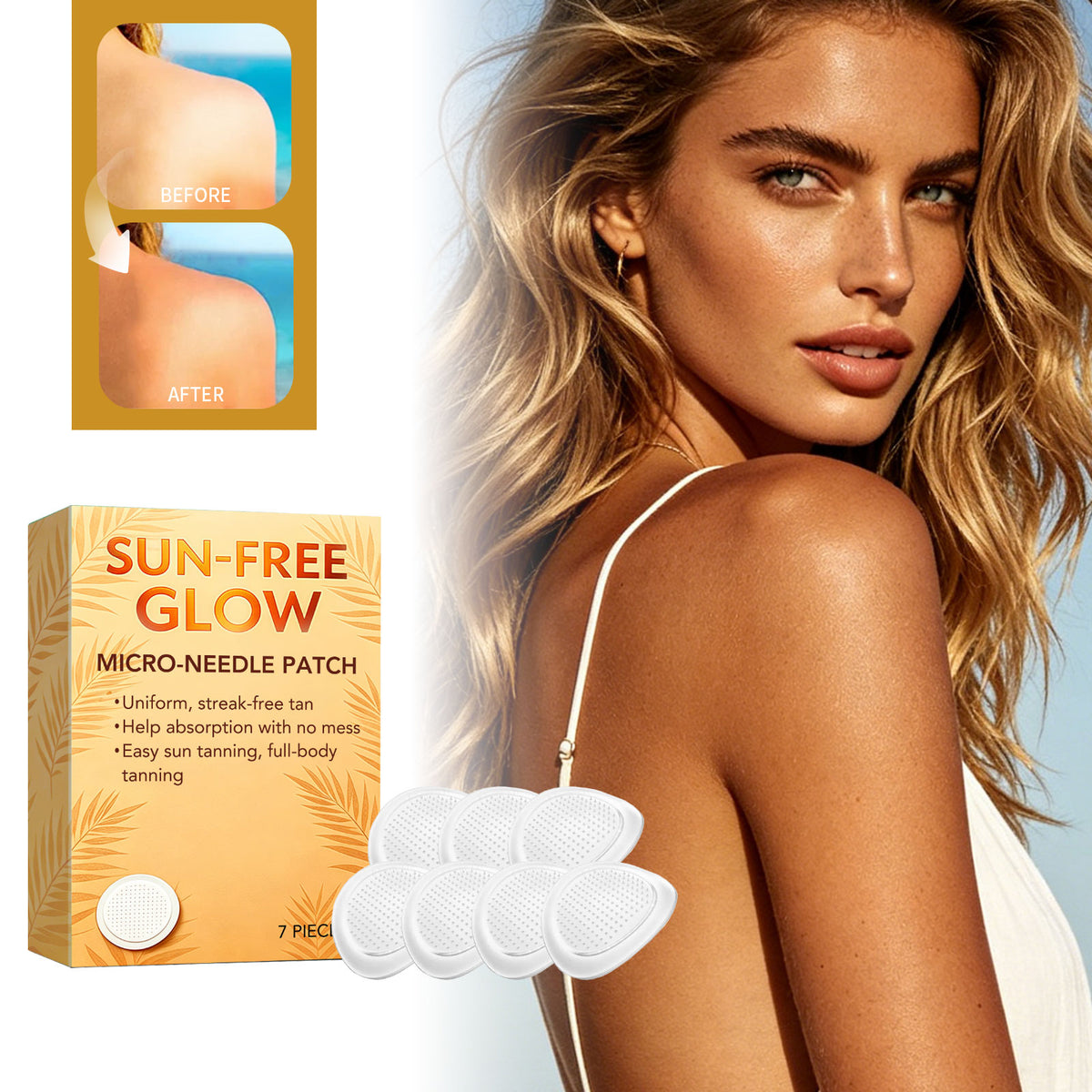 Tanning Microneedle Patches - 7 Pieces