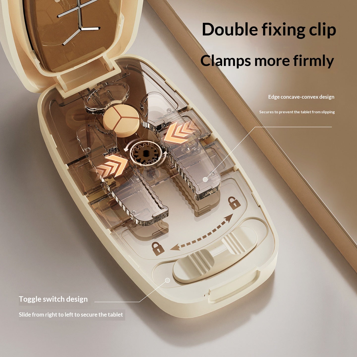 Multi-Function Pill Cutter with Compartments - Small Size