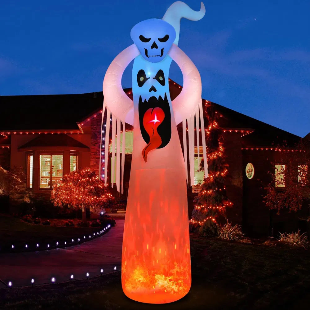 12FT Halloween Inflatable Ghost Decoration with LED Light