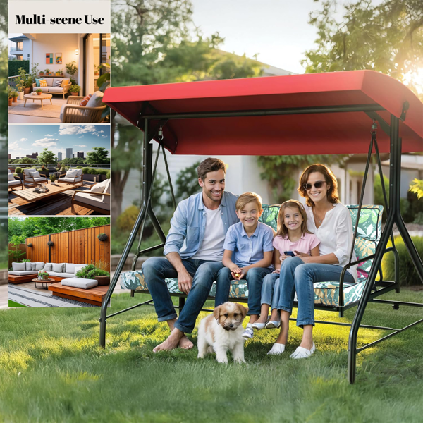 Outdoor Swing Cushion 70 Inch Waterproof 4-Inch Thick Replacement with Backrest & Ties for Garden Porch